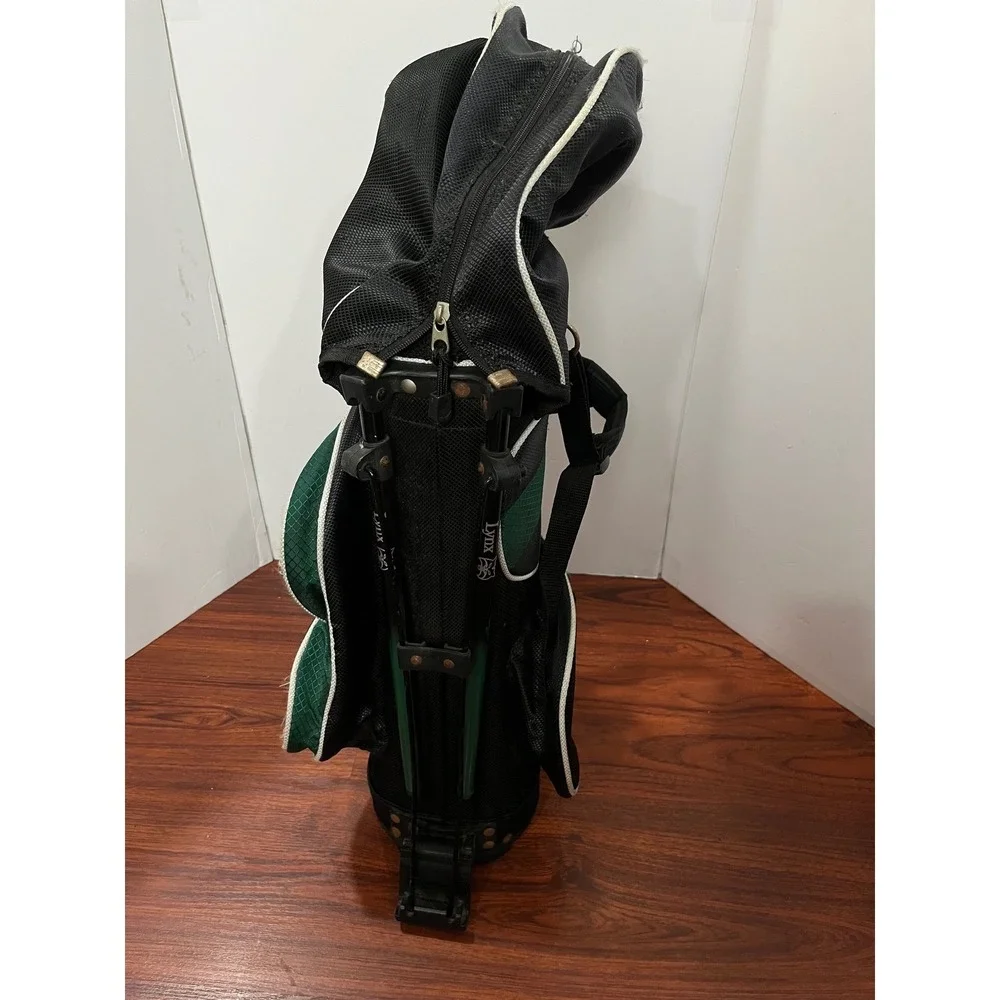 Lynx 3 Way Golf Stand Bag Black Green Lightweight‎ With Golf Clubs Bag Youth